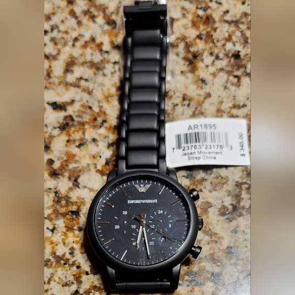 Emporio Armani Men's Black Stainless Steel Watch - Picture 9 of 12